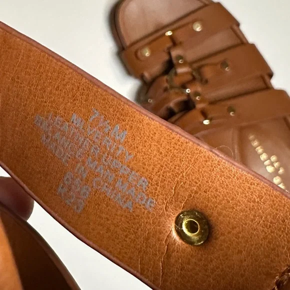 NWOB Marc Fisher Verity Slip-On Casual Sandal in Natural Leather - Size 7.5 - Picture 9 of 10